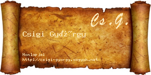 Csigi György névjegykártya