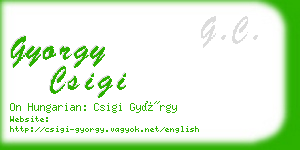 gyorgy csigi business card